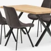 Mesas De Comedor|Conjuntos De Comedor>JYSK ROSLEV + HYGUMMesa ROSLEV L140 roble natural + 4 sillas HYGUM gris
