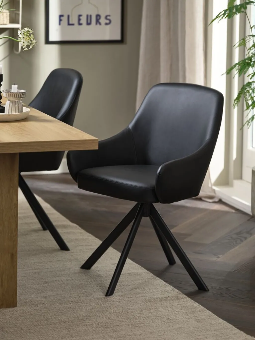 Sillas De Comedor>JYSK ROSTRUPSilla de comedor ROSTRUP giratoria Negro