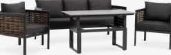 Conjuntos Mesa Y Sillas De Jardín|Muebles De Jardín>JUTLANDIA SALTENConjunto muebles jardín SALTEN 5 plazas secado rápido negro
