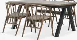 Mesas De Comedor|Conjuntos De Comedor>JYSK SANDBY + LYKSBORGMesa SANDBY L160 roble oscuro + 4 LYKSBORG roble oscuro