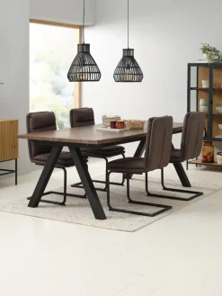 Mesas De Comedor>Royal Oak SANDBYMesa de comedor SANDBY 100x210 roble oscuro Roble oscuro+Negro
