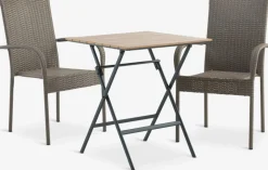 Conjuntos Mesa Y Sillas De Jardín>JYSK SANDVIKA + GUDHJEMMesa SANDVIKA L65 + 2 sillas GUDHJEM natural