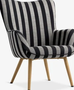 Sillones>JYSK SIMESTEDSillón SIMESTED rayas tela negro/beis