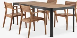 Conjuntos Mesa Y Sillas De Jardín>JUTLANDIA SIRDAL + HAMRAMesa SIRDAL L211 + 4 sillas HAMRA madera dura