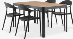 Conjuntos Mesa Y Sillas De Jardín>JYSK SIRDAL + NANNESTADMesa SIRDAL L149 madera dura + 4 sillas NANNESTAD