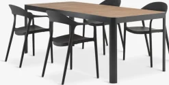 Conjuntos Mesa Y Sillas De Jardín>JYSK SIRDAL + NANNESTADMesa SIRDAL L211 madera dura + 4 sillas NANNESTAD