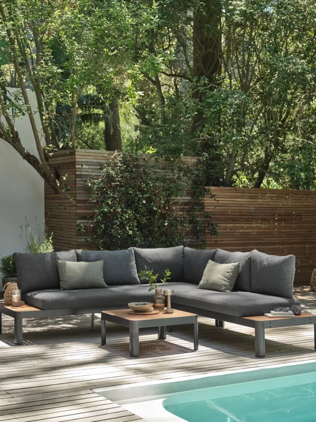 Conjuntos Mesa Y Sillas De Jardín|Muebles De Jardín>JUTLANDIA SIRDALConjunto muebles jardín SIRDAL 5 plazas gris oscuro