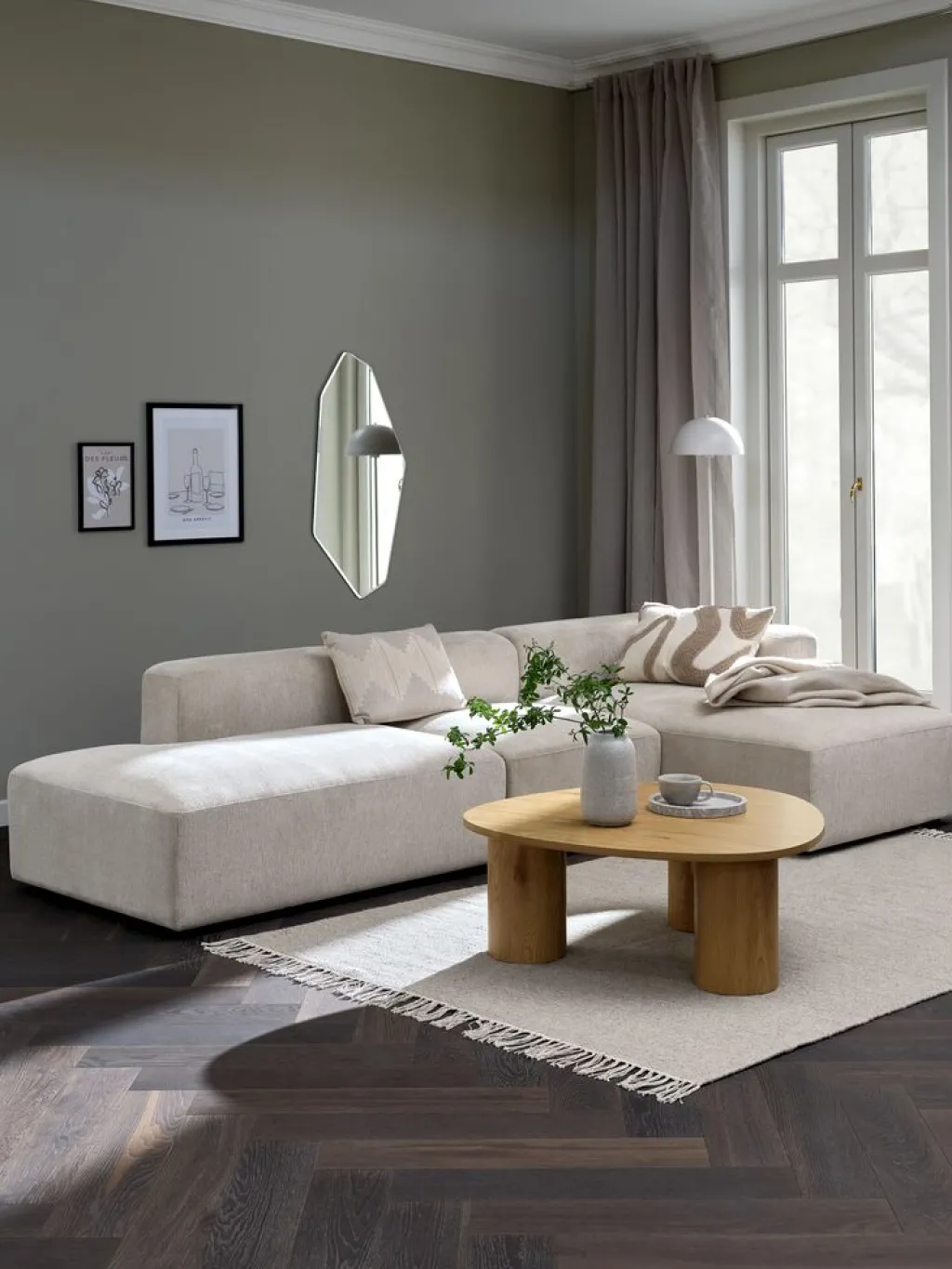 2 Plazas|3 Plazas>JYSK SKEJBYSofá modular SKEJBY 3 plazas chaise longue/abierto beis