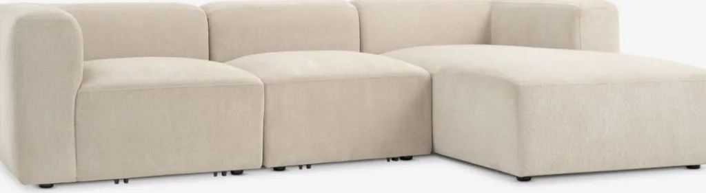 2 Plazas|3 Plazas>JYSK SKEJBYSofá modular SKEJBY 3 plazas chaise longue tela beis