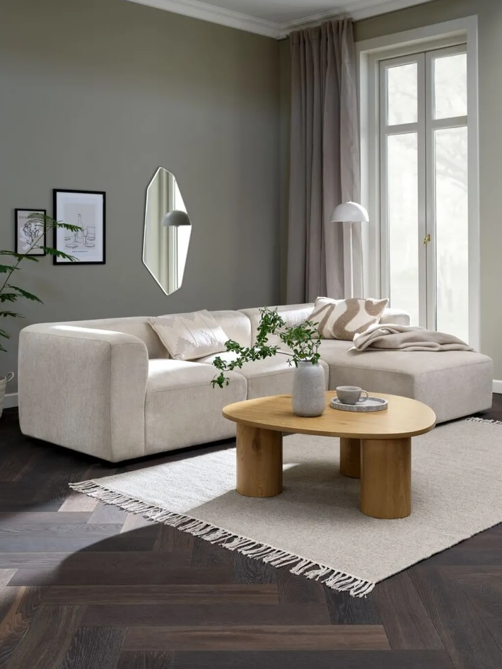 2 Plazas|3 Plazas>JYSK SKEJBYSofá modular SKEJBY 3 plazas chaise longue tela beis