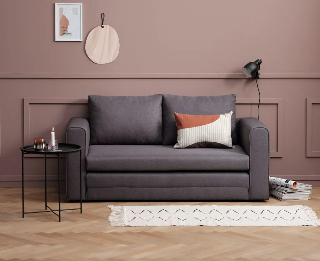 Sofás Cama|Sofás Cama>JYSK SKILLEBEKKSofá cama SKILLEBEKK tela gris oscuro