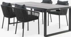 Conjuntos Mesa Y Sillas De Jardín>JUTLANDIA SONNERUP + GILJAMesa SONNERUP L215 + 4 sillas GILJA gris