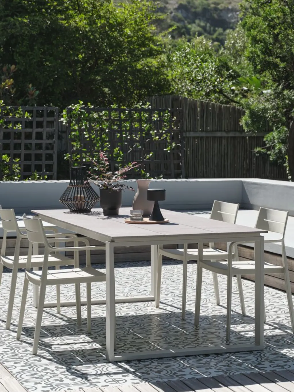 Conjuntos Mesa Y Sillas De Jardín>JYSK SONNERUP + INGSTRUPMesa SONNERUP L215 + 4 sillas INGSTRUP beis Beige