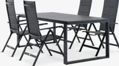Conjuntos Mesa Y Sillas De Jardín>JUTLANDIA SONNERUP + MYSENMesa SONNERUP L215 + 4 sillas MYSEN gris