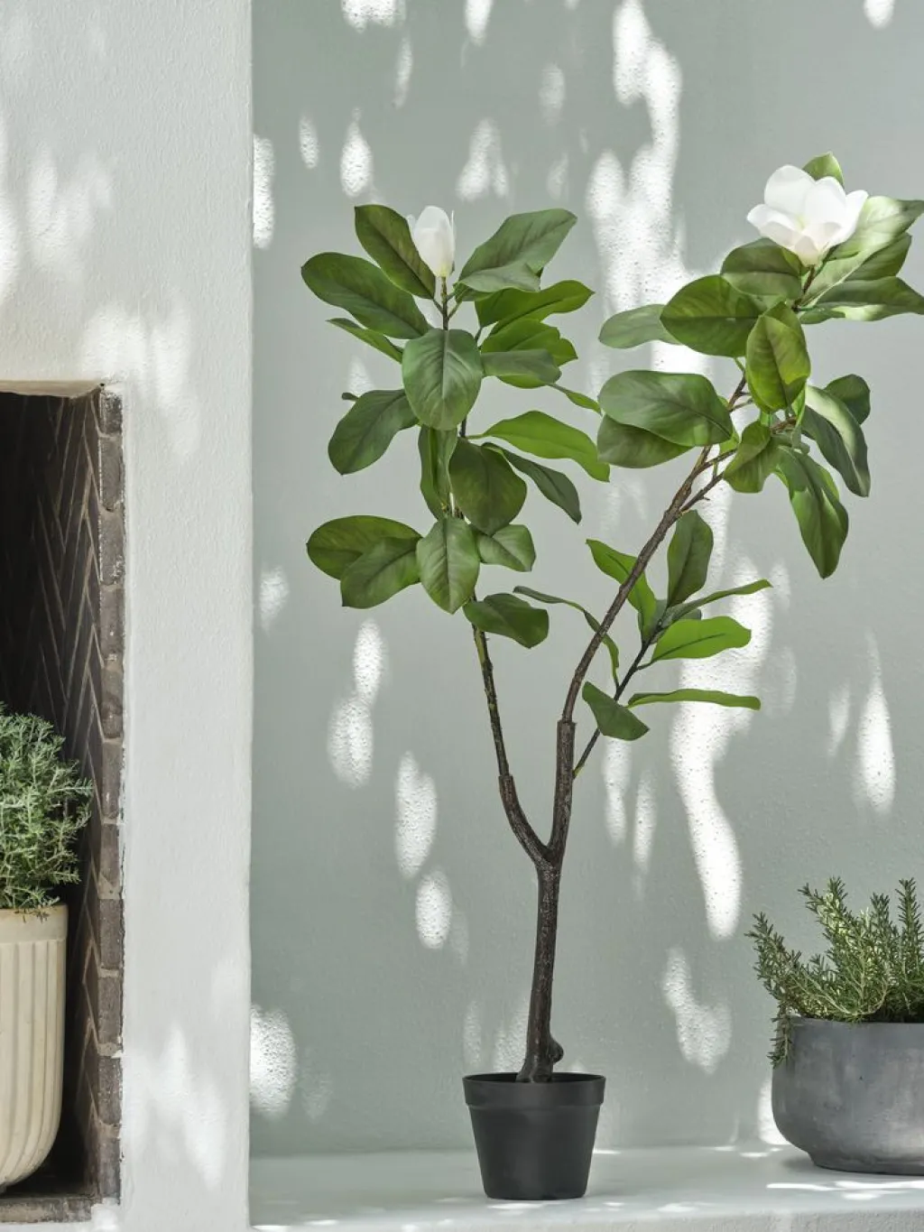 Plantas Artificiales Exterior>JYSK SPINDELPlanta artificial SPINDEL A120cm verde/blanco magnolia
