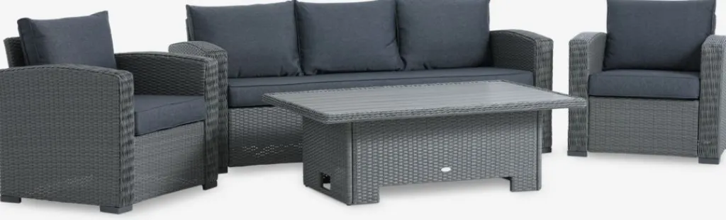 Conjuntos Mesa Y Sillas De Jardín|Muebles De Jardín>JUTLANDIA STAVERNConjunto muebles jardín STAVERN 5 plazas Gris