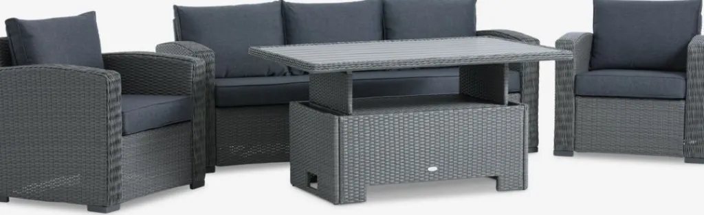 Conjuntos Mesa Y Sillas De Jardín|Muebles De Jardín>JUTLANDIA STAVERNConjunto muebles jardín STAVERN 5 plazas Gris
