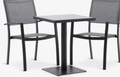 Conjuntos Mesa Y Sillas De Jardín>JYSK STENUNGSUND + STRANDBYMesa STENUNGSUND L60 + 2 sillas STRANDBY gris