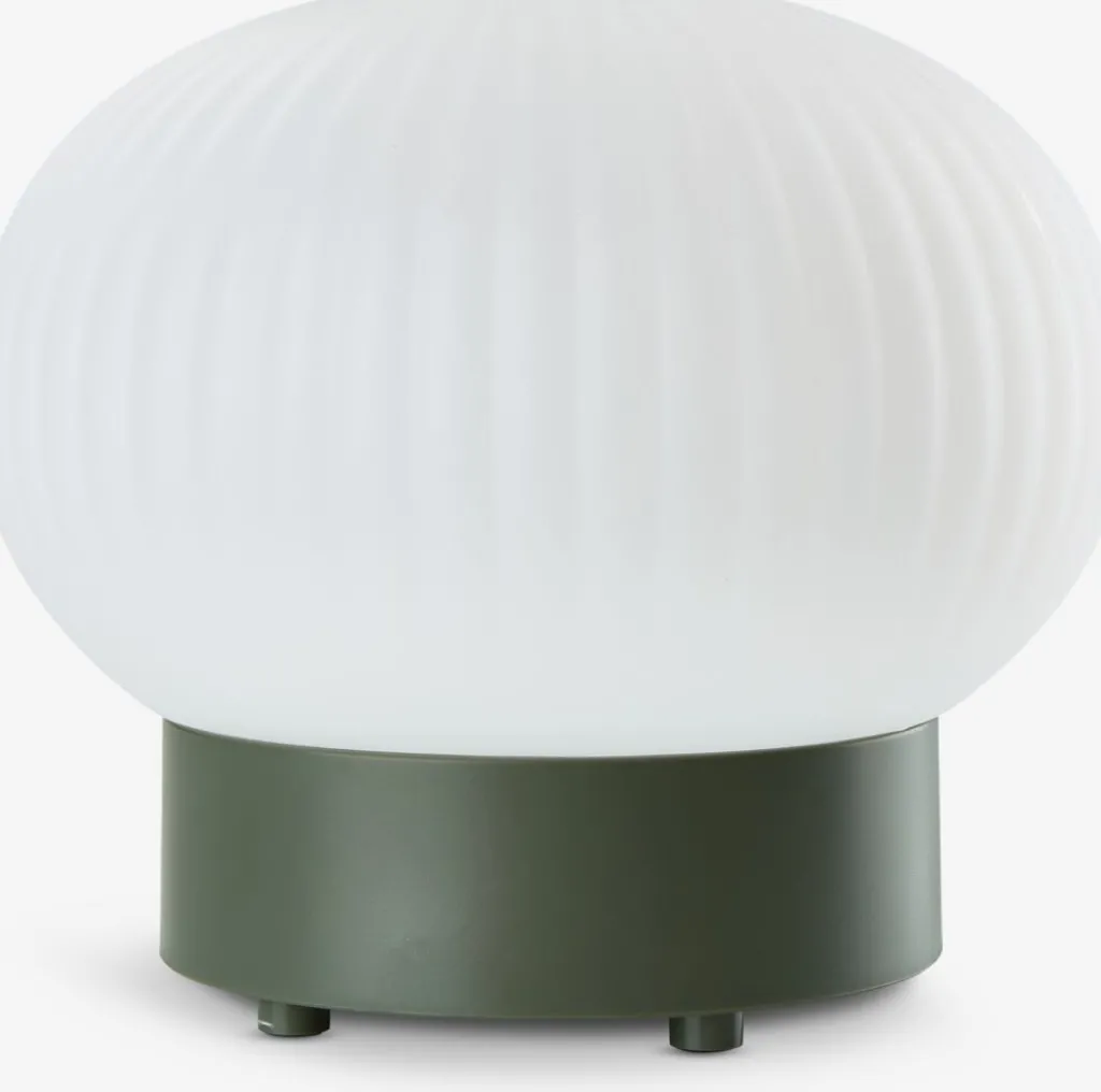 Iluminación Exterior>JYSK STORFUGLLámpara de mesa recargable STORFUGL Ø15xA10cm verde oscuro