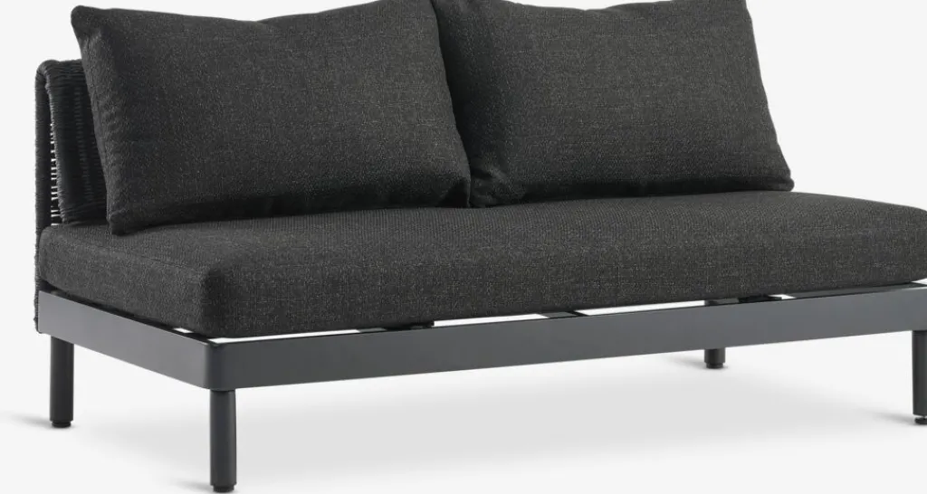 Conjuntos Mesa Y Sillas De Jardín|Muebles De Jardín>JYSK STORLIEN + VOSSConjunto jardín STORLIEN travertino + VOSS 2 plazas negro