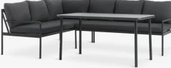Conjuntos Mesa Y Sillas De Jardín|Muebles De Jardín>JYSK STROEMSTADConjunto muebles jardín STROEMSTAD 6 plazas negro