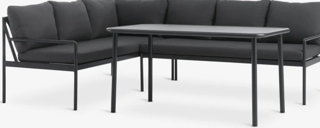 Conjuntos Mesa Y Sillas De Jardín|Muebles De Jardín>JYSK STROEMSTADConjunto muebles jardín STROEMSTAD 6 plazas negro