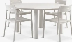 Conjuntos Mesa Y Sillas De Jardín>JYSK SURNADAL + INGSTRUPMesa SURNADAL Ø150 + 4 sillas INGSTRUP beis