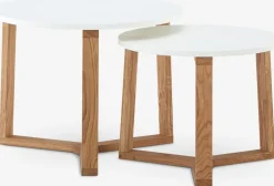 Mesas De Centro|Mesas Auxiliares>Royal Oak SVENSTRUPMesas nido SVENSTRUP Ø60/50 blanco/roble natural juego de 2