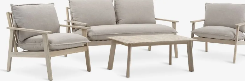 Conjuntos Mesa Y Sillas De Jardín|Muebles De Jardín>JYSK SYLTHOLMConjunto muebles jardín SYLTHOLM 4,5 plazas madera dura