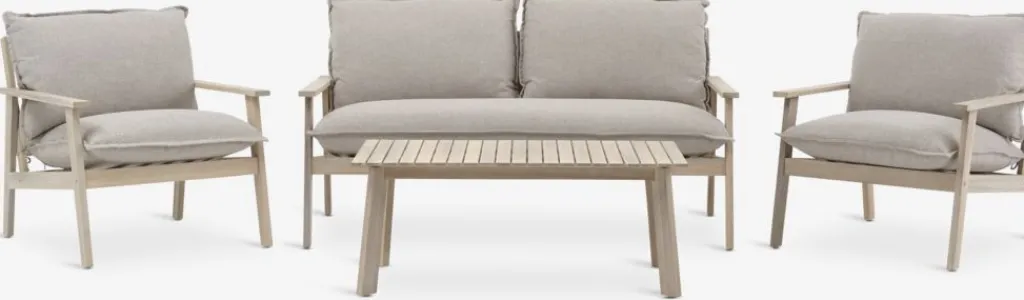 Conjuntos Mesa Y Sillas De Jardín|Muebles De Jardín>JYSK SYLTHOLMConjunto muebles jardín SYLTHOLM 4,5 plazas madera dura