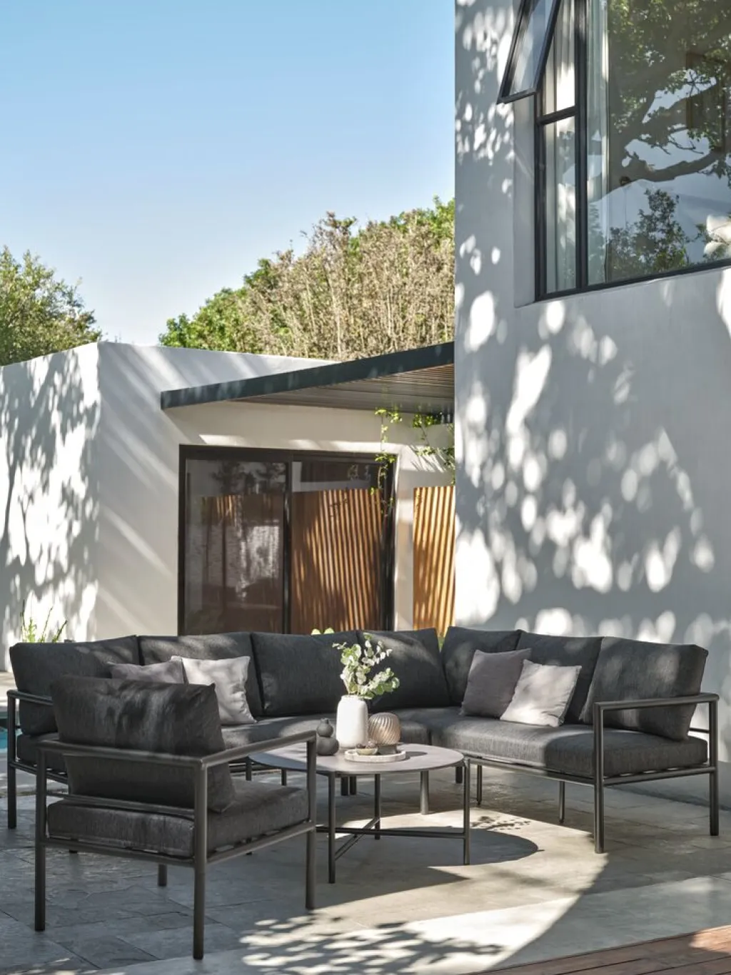 Conjuntos Mesa Y Sillas De Jardín|Muebles De Jardín>JUTLANDIA TAERNABYConjunto muebles jardín TAERNABY 7 plazas Negro