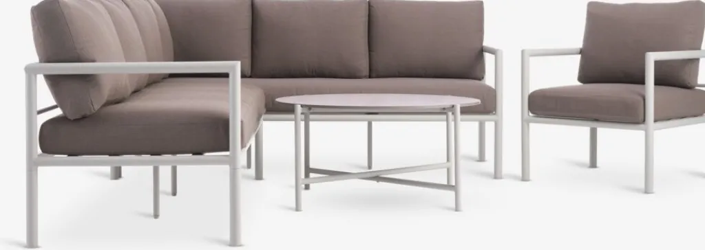 Conjuntos Mesa Y Sillas De Jardín|Muebles De Jardín>JUTLANDIA TAERNABYConjunto muebles jardín TAERNABY 7 plazas beis Beige