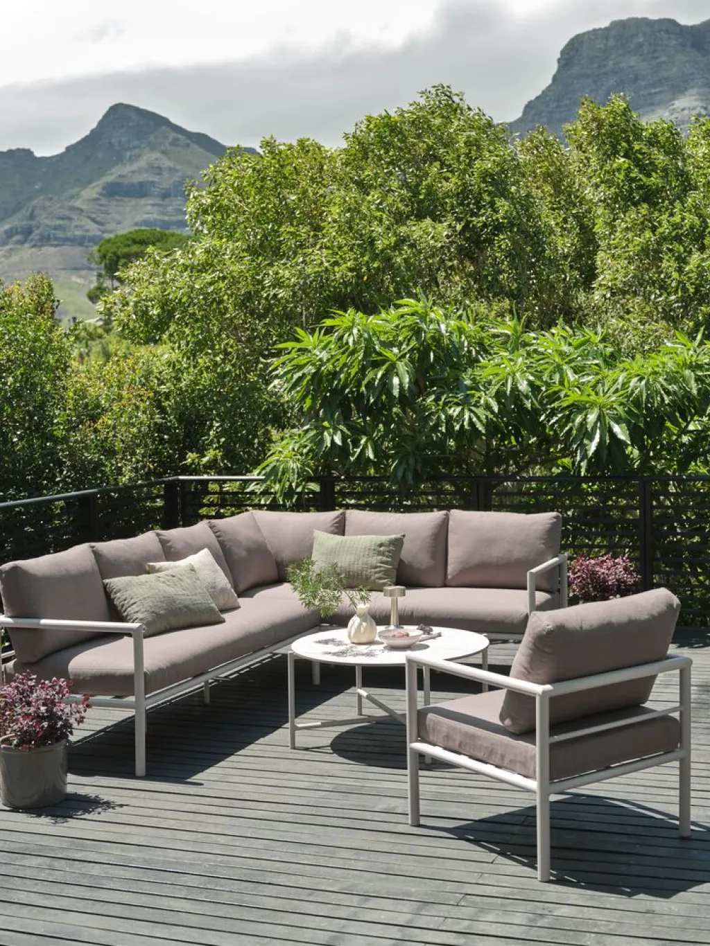 Conjuntos Mesa Y Sillas De Jardín|Muebles De Jardín>JUTLANDIA TAERNABYConjunto muebles jardín TAERNABY 7 plazas beis Beige