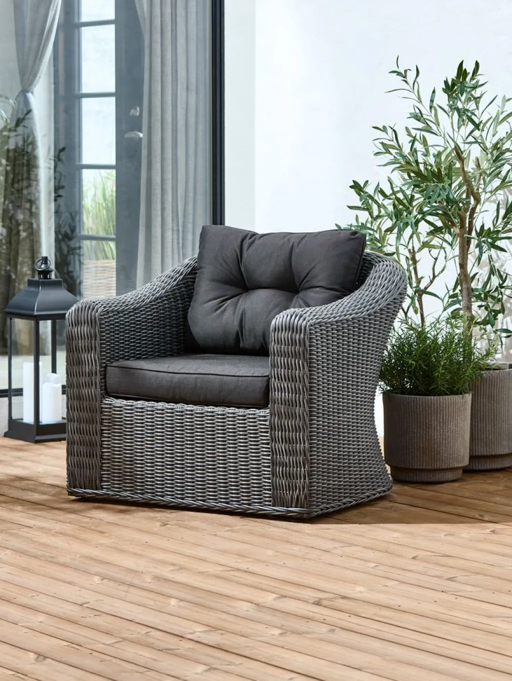 Sillas De Jardín|Muebles De Jardín>JUTLANDIA TAMBOHUSESillón de exterior TAMBOHUSE gris