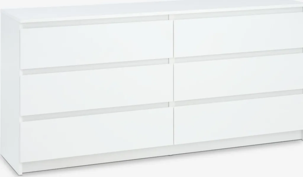 Cómodas|Cómodas>JYSK TANGECómoda TANGE 3+3 cajones blanco