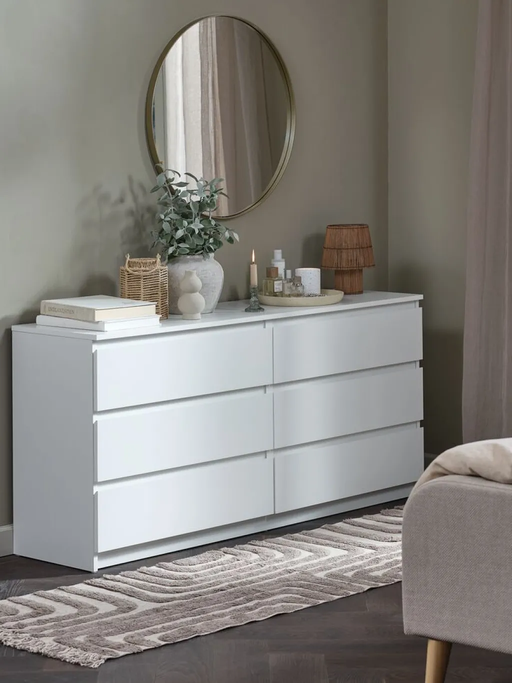 Cómodas|Cómodas>JYSK TANGECómoda TANGE 3+3 cajones blanco