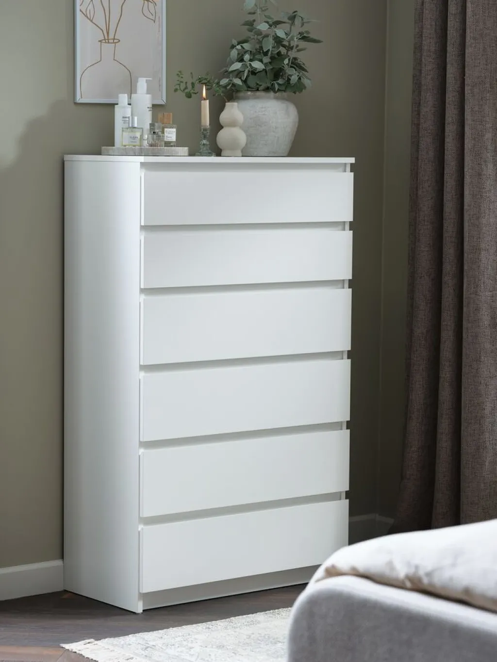 Cómodas|Cómodas>JYSK TANGECómoda TANGE 6 cajones blanco