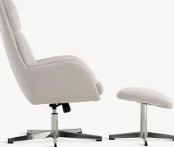 Sillones>JYSK TANKEDALSillón reclinable TANKEDAL con reposapiés tela beis/cromo Beige