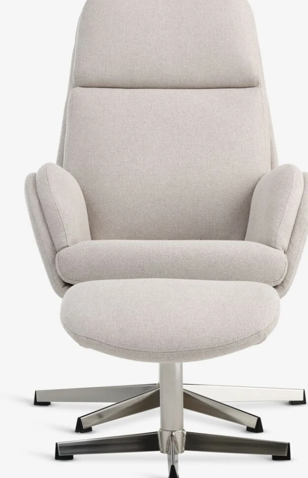Sillones>JYSK TANKEDALSillón reclinable TANKEDAL con reposapiés tela beis/cromo Beige