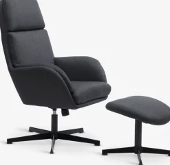 Sillones>JYSK TANKEDALSillón reclinable con reposapiés TANKEDAL tela Gris oscuro