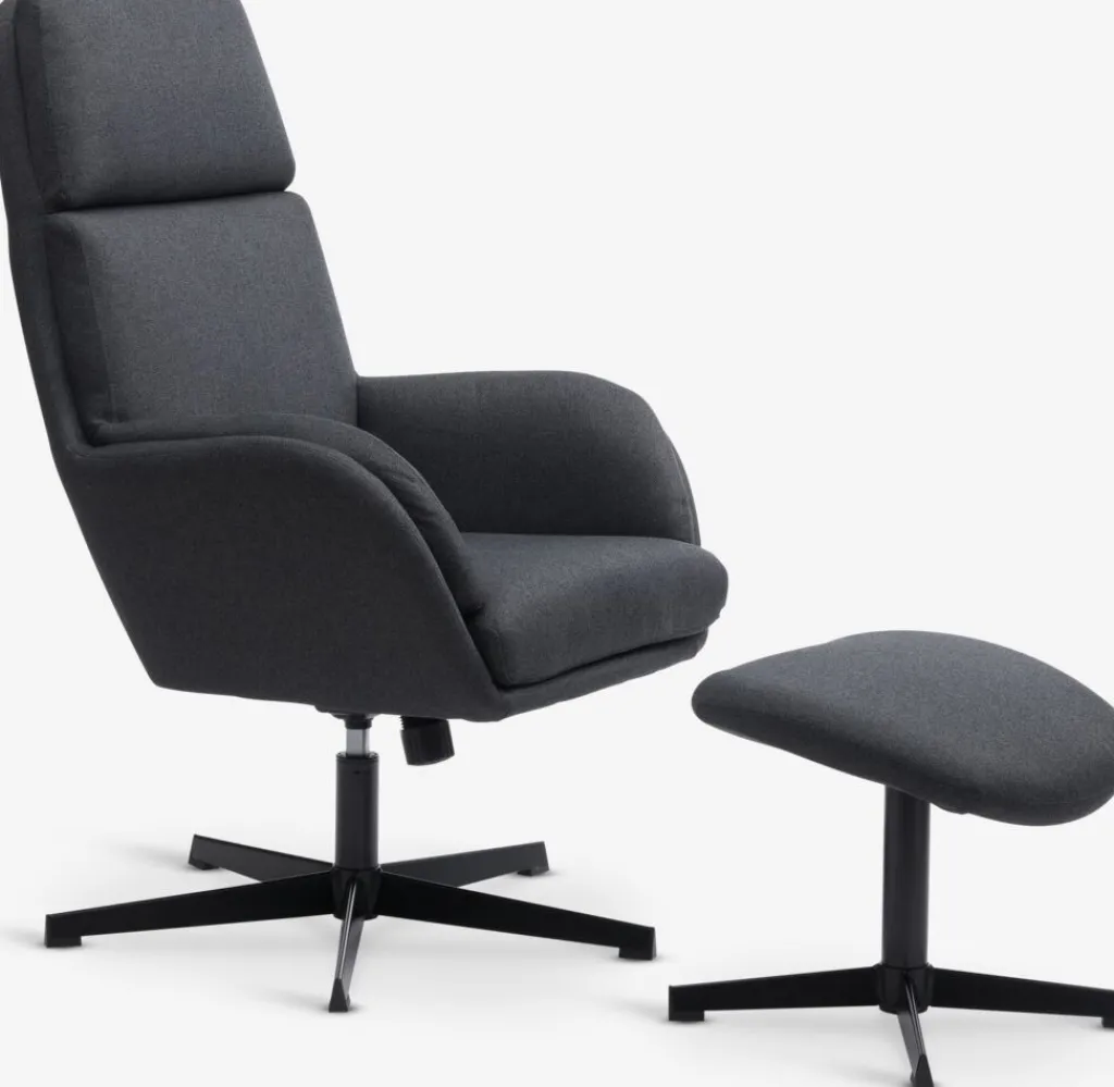 Sillones>JYSK TANKEDALSillón reclinable con reposapiés TANKEDAL tela Gris oscuro