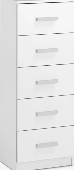 Cómodas|Cómodas>JYSK TAPDRUPCómoda TAPDRUP 5 cajones finos blanco