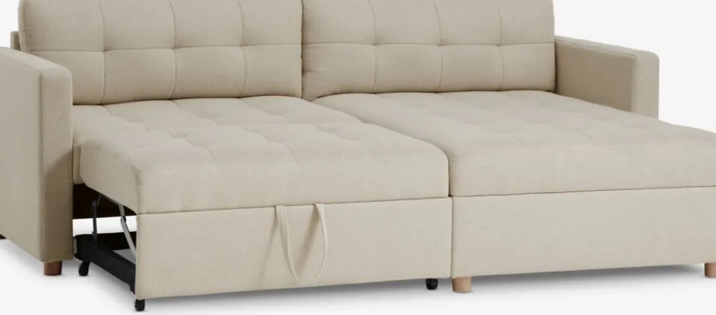 Sofás Cama|Sofás Cama>JYSK TEGLHUSESofá cama con chaise longue TEGLHUSE tela beis