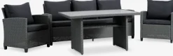 Conjuntos Mesa Y Sillas De Jardín|Muebles De Jardín>JYSK THISEConjunto muebles jardín THISE 5 plazas gris