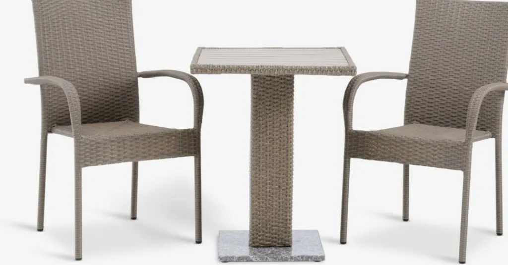 Conjuntos Mesa Y Sillas De Jardín>JYSK THY + GUDHJEMMesa THY L60 + 2 sillas GUDHJEM natural
