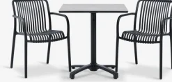 Conjuntos Mesa Y Sillas De Jardín>JYSK TIPMOSE + NABBENMesa TIPMOSE L70 gris + 2 sillas NABBEN negro