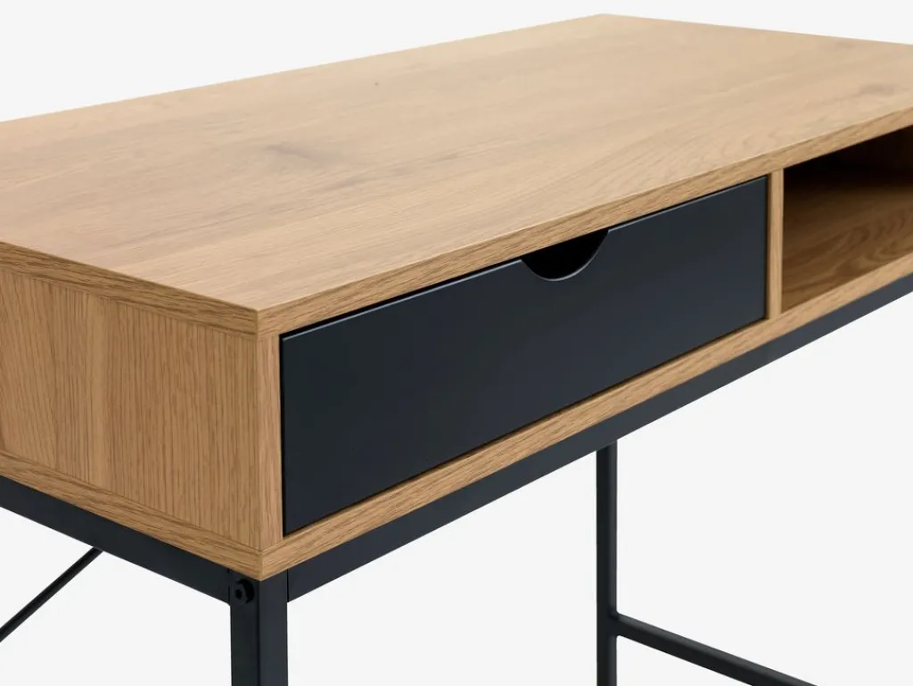 Escritorios|Escritorios Elevables>JYSK TRAPPEDALEscritorio TRAPPEDAL 48x95 1 cajón color roble cálido/negro Roble cálido+Negro