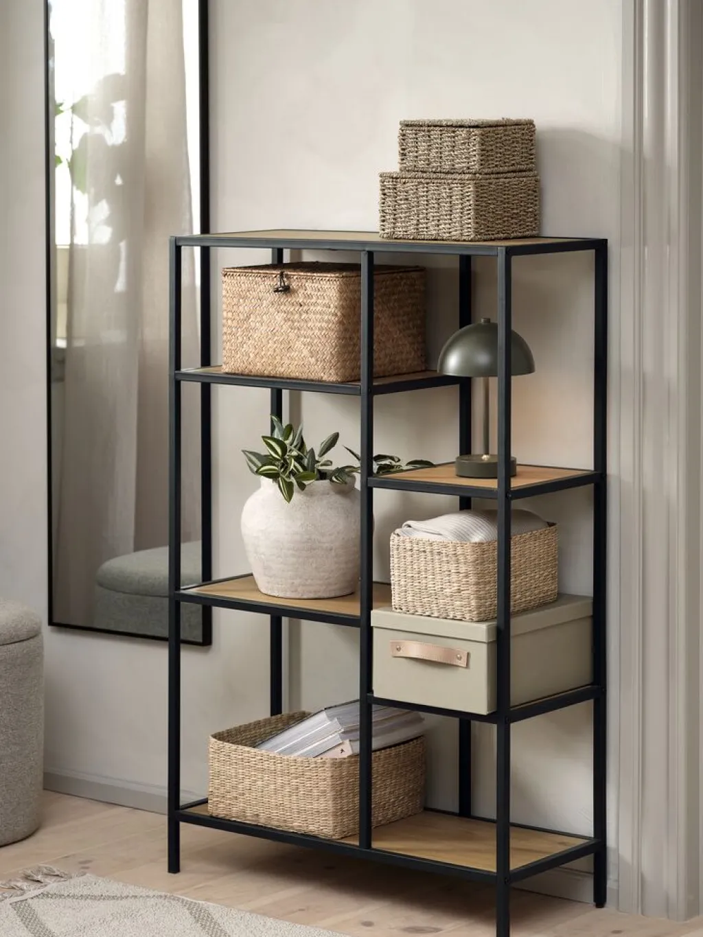 Estanterias Y Librerías|Estanterias Y Librerías>JYSK TRAPPEDALEstantería TRAPPEDAL 5 estantes color roble cálido/negro