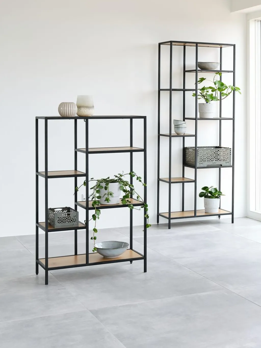 Estanterias Y Librerías|Estanterias Y Librerías>JYSK TRAPPEDALEstantería TRAPPEDAL 7 estantes color roble cálido/negro