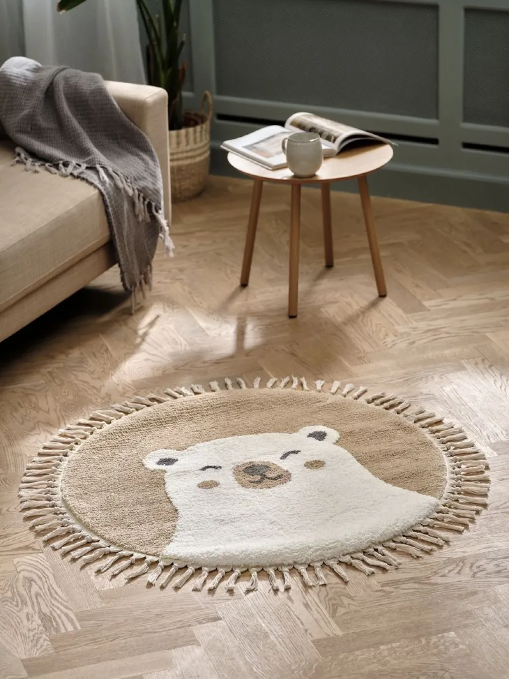Alfombras Infantiles|Alfombras>JYSK TURTAlfombra TURT Ø90 beis/blanco